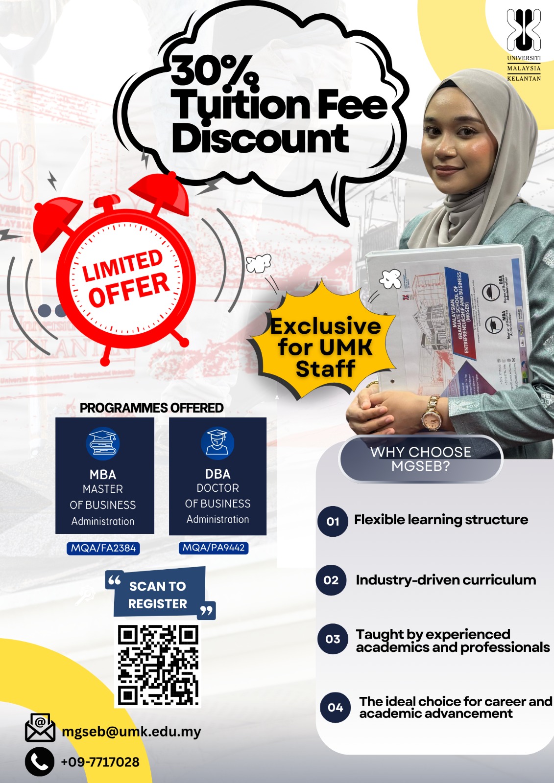 30% Tuition Fee Discount Exclusive for UMK Staff